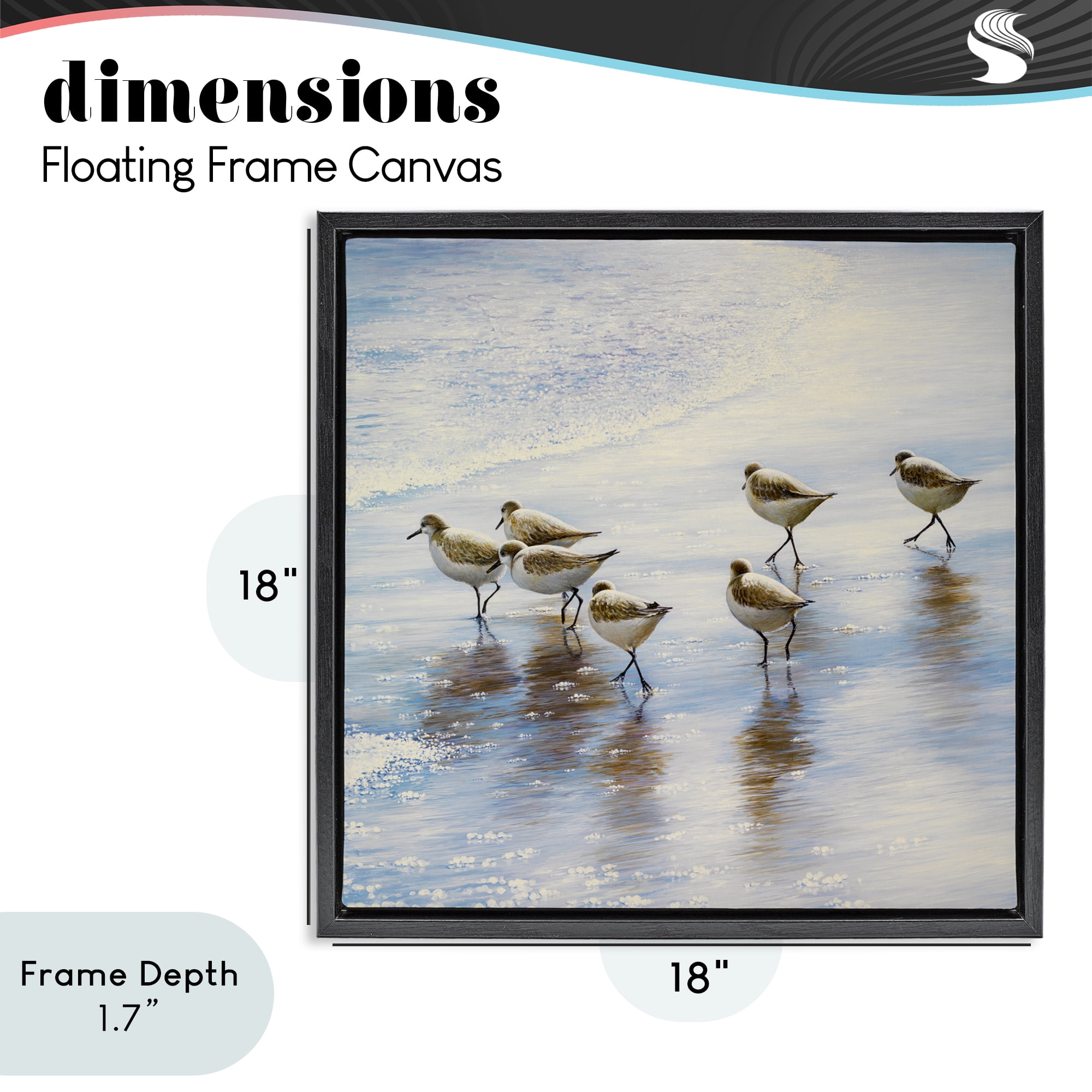 Stupell Industries Sand Dancers on Shore Black Framed Floater Canvas Wall Art, design by Bruce Nawrocke