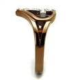 thumbnail image 3 of Two Tone IP Light Brown (IP Light coffee) Stainless Steel Ring with Top Grade Crystal in Clear for Women Clear Stone Color Style TK2802 Size 9, 3 of 3