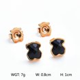 thumbnail image 3 of Venta caliente de alta calidad moda negro gema oso pendientes, 3 of 3