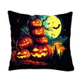 thumbnail image 2 of Pandiboks Halloween Throw Pillow Covers 18x18in Couch Pillow Covers Multicolor Square Pumpkin Polyester Autumn for Den、Outdoor, 2 of 5