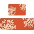 thumbnail image 2 of Vintage Coral Abstract Kitchen Floor Mats, Ocean Underwater Marine Life 2 PCS Anti Fatigue Area Runner Rugs Set Orange Non-Slip Bathroom Comfort Standing Mat Home Decor, 2 of 6