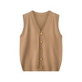 thumbnail image 4 of Women's Winter Sleeveless V Neck Knitted Cardigan Sweater Jacket , Loose Fit Open Front Longline Vest Top, Solid Color Casual Loungewear Office Work Fashion Essential for Women, 4 of 7