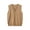 Khaki, variant on Women's Preppy Style V-Neck Sleeveless Knit Vest Soft Cardigan Uniform Outerwear Spring Fall Casual Daily Fashion Layering Jacket Pink Free Size