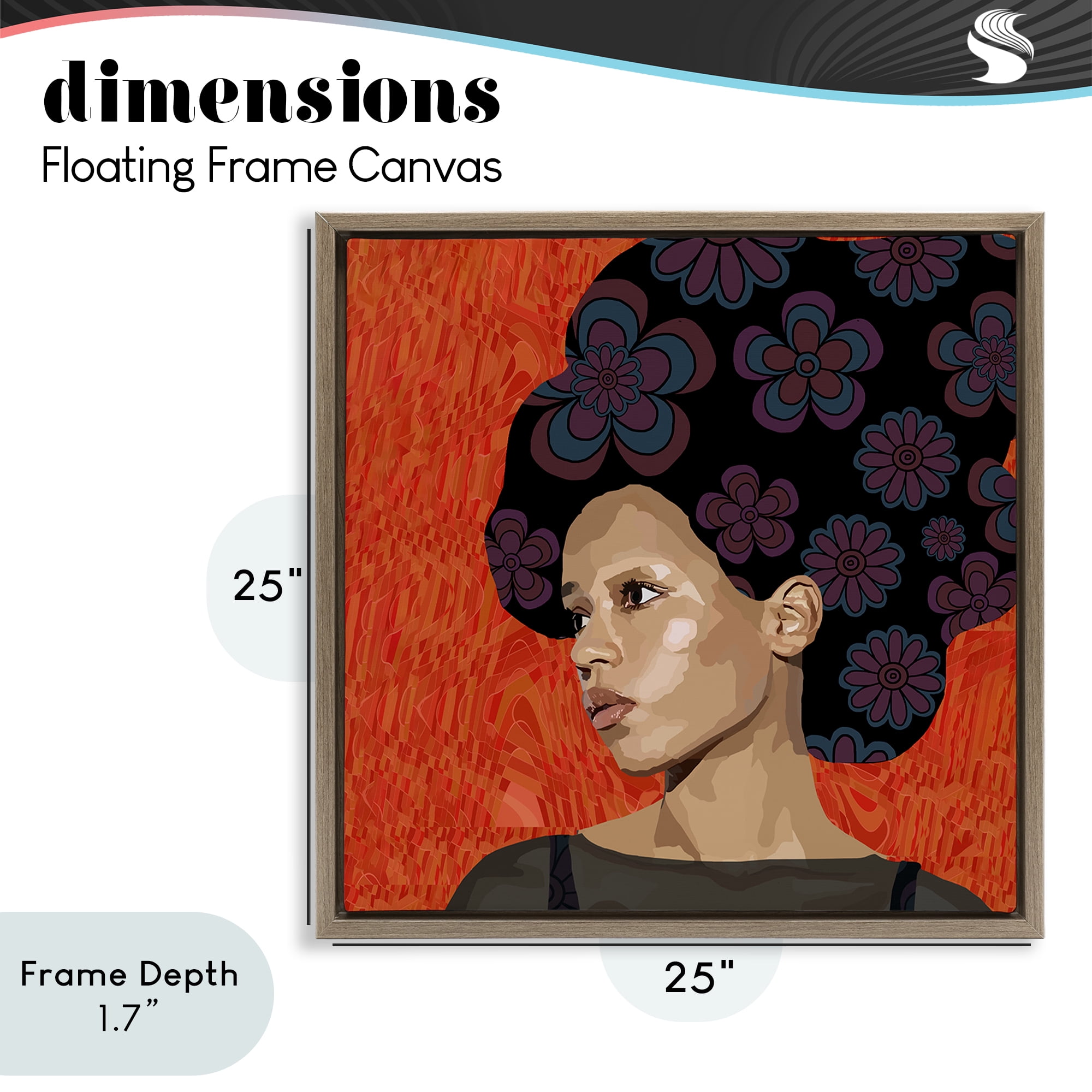 Stupell Industries Portrait Of A Dreamer Brown Framed Floater Canvas Wall Art, design by Lynnda Rakos