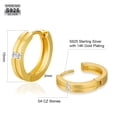 thumbnail image 3 of KRKC&CO Hoop Earrings for Men Black Stripe, S925 Sterling Silver, 14k Gold Plated, Hypoallergenic Earrings Hoop, Hip Hop Street-wear for, 3 of 7