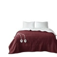 thumbnail image 3 of Serta Polyester Fleece to Sherpa Heated Blanket with Burgundy Finish ST54-0144, 3 of 11