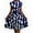 Purplish Blue, variant on Cuteduck Womens Summer Belted Waist Dress Geometric Print Cap Sleeve Fashion Pleated Skirt S-XL