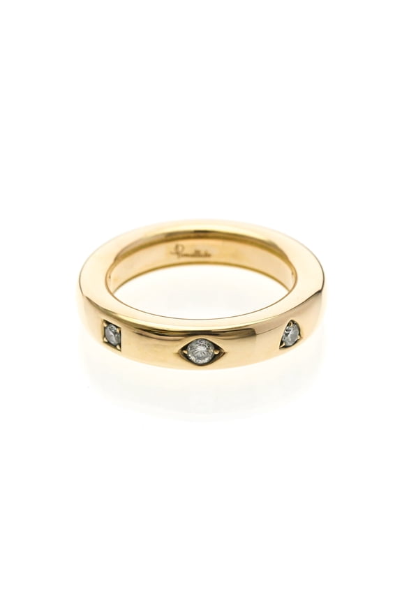 Pre-Owned Pomellato Iconica Ring 3P Diamond Extra Slim Pink Gold (18K) Fashion Diamond Band...
