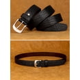 thumbnail image 4 of Catelles Top-Grain Cowhide Business Casual Pin Buckle Black Leather Belt for Men,Gift by Box Perfect Birthday Gift&For waist 42 width 1.5in(3.8cm), 4 of 7