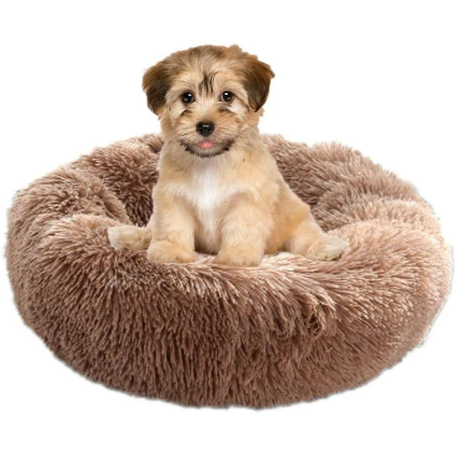 Panier pour Chien Panier pour Chat Rond Coussin de lit Moelleux pour Animaux de Compagnie Doux et Confortable, Chaud, imperméable,antidérapant et Lavable Coussin Chien Convient aux Chats,Chiens 60cm