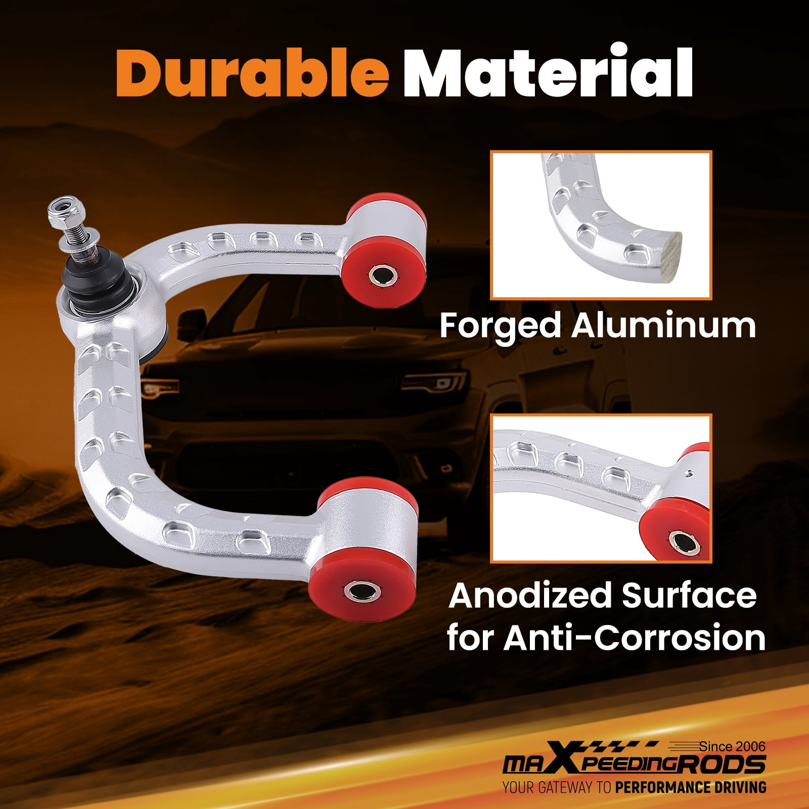 maXpeedingrods 2-4" Lift Aluminum Control Arm for F-150 2004-2020, for Ford Expedition Navigator 2006-2022, Adjustable Forged Front Upper Control Arms