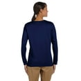 thumbnail image 3 of Gildan - Heavy Cotton Women’s Long Sleeve T-Shirt - 5400L, 2X, Navy, 3 of 4