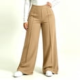 thumbnail image 4 of TEAJOPSUU Plus Size Yoga Pants for Women Wide Leg Stretchy High Waist Elastic Waisted Palazzo Pants Casual Daily Trousers XL-5XL Khaki, 4 of 6