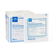 Medline Sterile Nonwoven Gauze Drain Sponges 4x4, Box of 25
