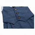 thumbnail image 5 of Kaprioy Baby Boys Gentleman Romper One Piece Short Sleeve Bowtie Outfit Formal Wear Tuxedo Suit Boys Short Sleeve Solid T Shirt Tops Vest Coat Shorts Child Kids Gentleman Outfits, 5 of 9
