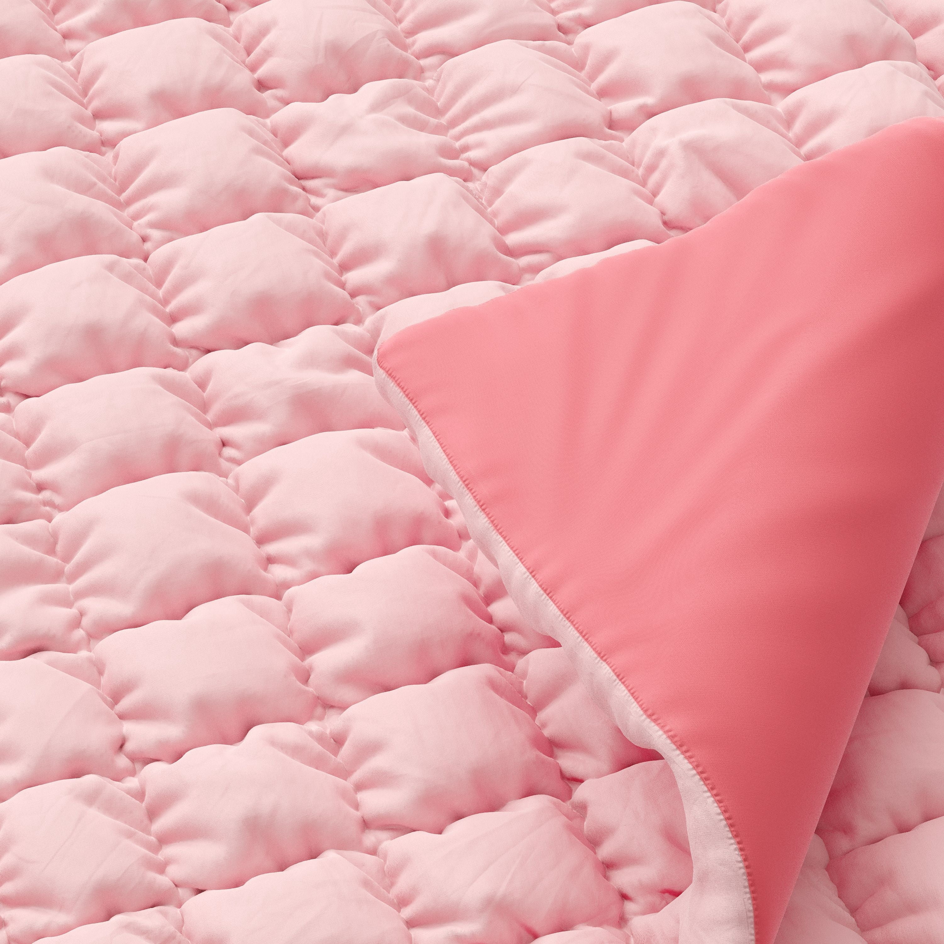Mainstays Kids Pink Solid Puffy Comforter Set, Full/Queen, 3 Pieces