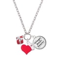thumbnail image 1 of Delight Jewelry Silvertone Small 3-D Red Present Box with Bow - Red Heart Nurse Strong Zoe Necklace, 1 of 4