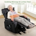 thumbnail image 5 of Electric Power Lift Recliner Chair for Elderly with Heat & Massage & USB Charge Port, 160° Adjustable PU Leather Recliner, Stand Assist, Remote Control, Cup Holders for Living Room Bedroom (Black), 5 of 9