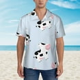 thumbnail image 4 of Easygdp Cute Farm Cow Men'S Summer Casual Short Sleeve,Short Sleeve Button-Down Shirt, Lapel Loose Breathable Hawaiian Short Sleeve - X-Large, 4 of 9