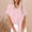 Pink, variant on Fashionable Women's Summer Turn-down Solid Short Sleeved Casual