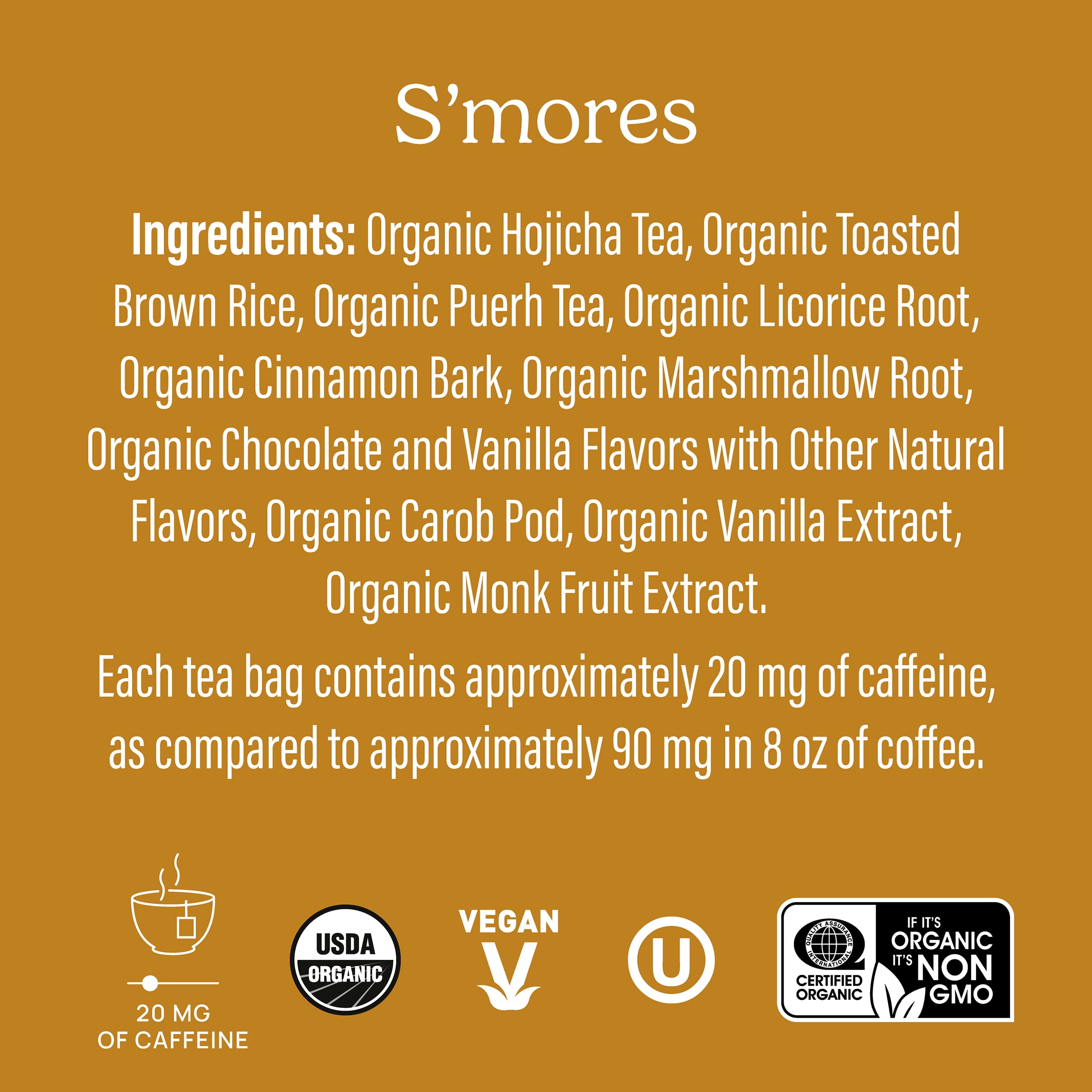 Yogi S'mores Tea (6 pk, 16 ea) - Caffeinated Organic Green & Puerh Teas