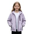 thumbnail image 3 of Miaoju Boys Girls Windbreaker Hooded Jacket Lightweight Packable Rain Coat Soft-Fabric for Comfort, with Pockets, Elastic Cuffs, Purple 7-8 Years, 3 of 8