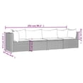 thumbnail image 4 of vidaXL 4 Piece Garden Lounge Set with Cushions Brown Poly Rattan, 4 of 5