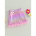 thumbnail image 3 of KelaJuan Kids Girl Mini Skirts Holographic Plush Trim High Elastic Waisted Short Skirts Fall Casual Pencil Skirts, 3 of 6