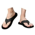 thumbnail image 3 of Mostsola Flip Flops for Men Leather Flats Arch Support Beach Shoes Soft Sole Slip on Shoes, 3 of 7