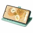 thumbnail image 4 of Allytechgroup Flip Wallet Case [Cat & Dog Cute Embossed Pattern] for Google Pixel 8 with Card Slots Cash Holder, Magnetic Clasp Shockproof Kickstand Cover with Hand Strap, Green, 4 of 8