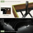 thumbnail image 6 of Feonase Floating Bed Frame Full with Led Lights and Charging Station, Wood Full Size Bed Frame with Storage Headboard, Heavy Duty Metal Slats, No Box Spring Needed, Easy Assembly,Walnut, 6 of 8