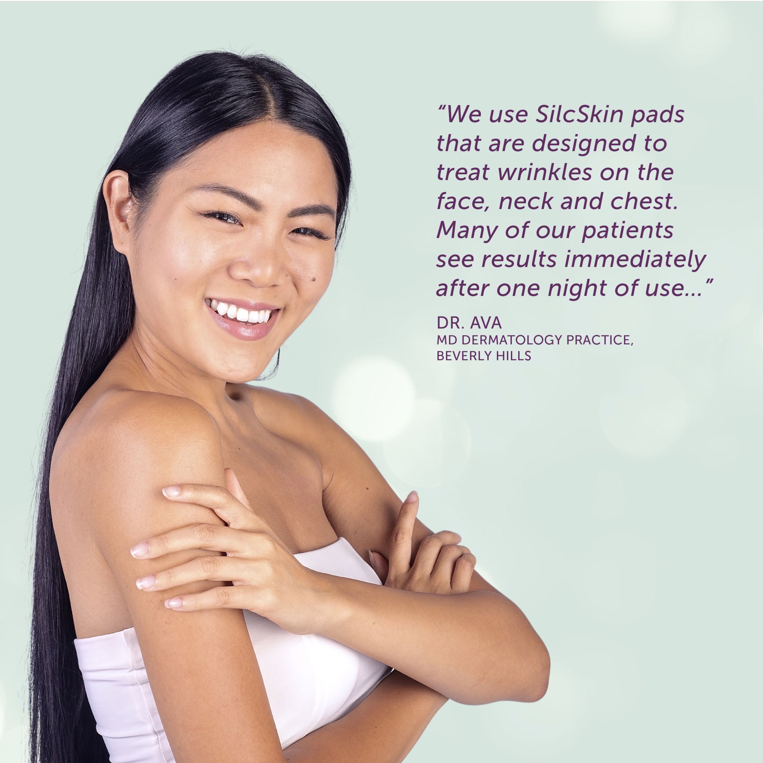 SilcSkin Decollette Pad Medical Grade Silicone Chest Wrinkle Pad, Anti Wrinkle Patches 30 day Supply