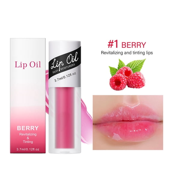 Dengmore Lip Oil for Moisturizing and Glass Lip Shine, Formula with Raspberry and Peppermint Extracts, Dudu Lip Effect, 0.13 Fl Oz