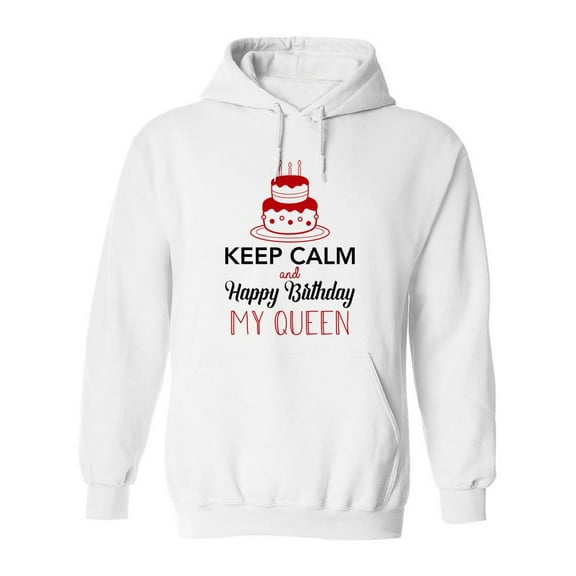Keep Calm, Happy Birthday Queen Hoodie Women -SPIdeals Designs, Female 5X-Large