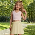 thumbnail image 6 of Girls Golf Skirt, Athletic Tennis Skirts with Shorts Solid Color High Waisted Skorts for Workout Yoga Skirt Yellow 9Y, 6 of 9