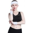 thumbnail image 4 of Minzimin Sweatband Set Sports Headband Wristband Set Sweatbands Terry Cloth Wristband Wrist Sweatband Headbands Moisture Wicking Sweat Absorbing Head Band, 4 of 7