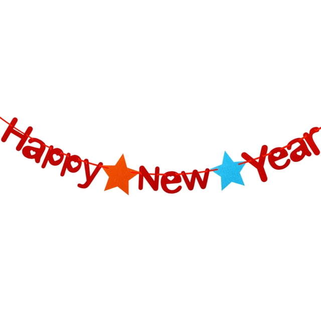 CTIRCHIU Colorful New Year Decorations Fabric Banner Assorted Color Photo Props for Families Friends 1 Set