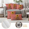 thumbnail image 6 of Coral Red Sunshine Sunflower Outdoor Waterproof Pillow Covers, Pastoral Bees Farmhouse Floral Decorative Rectangle Throw Pillowcase Sofa Cushion Sham for Patio/Couch/Chair, 20"x12" 2 Pack, 6 of 8