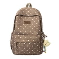 thumbnail image 2 of HomelyJoy Cute Aesthetic Backpack for School, Womens Casual Polka Dot Nylon Laptop Bookbag Travel Daypack with Plush Charm for Campus, 1 pc, 2 of 5