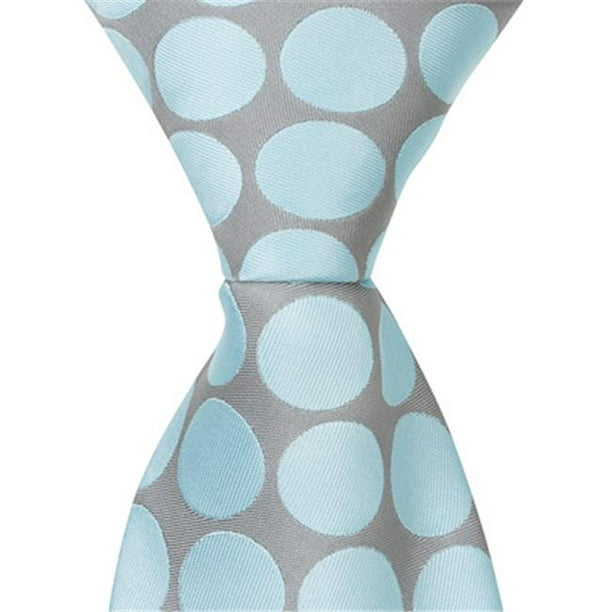 Matching Tie Guy 5202 XB15 - 11 Po Cravate à Glissière - Gris et Argent avec des Pois Bleus - 24 Mois à 4T