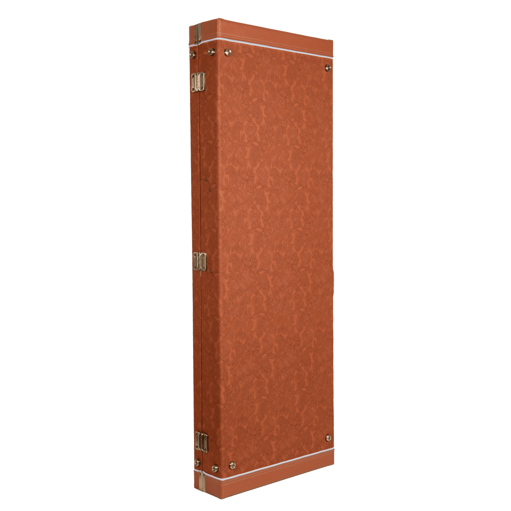 Crossrock Relief Series-Wooden For Jazzmaster/Jaguar Style Electric Guitars, With Highly Textured Surface, Mink Imitation Fleece, Stainless Steel Latches-Redwood