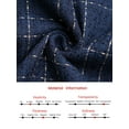 thumbnail image 5 of DARING DIVA Women's Collarless Plaid Button Front Crop Tweed Jacket M Dark Blue, 5 of 6