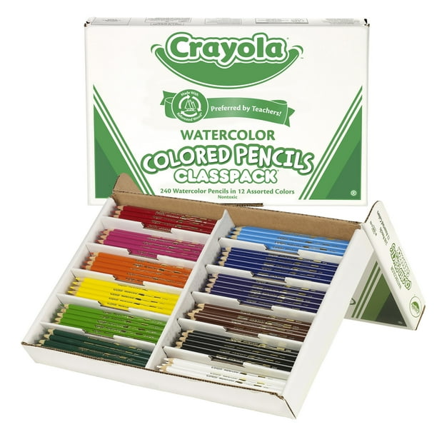 Crayola Watercolor Colored Pencil Classpack, 12 Colors, 240 Count