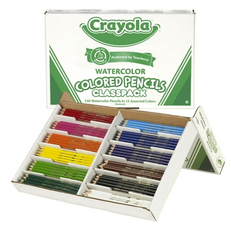 Crayola Watercolor Colored Pencil Classpack, 12 Colors, 240 (Best Pencil For Sketching Watercolor)