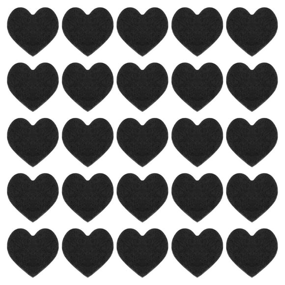 Felt Heart Shape Heart Valentine's Day Hearts Craft 1Inch x 1Inch for Party Crafting Art, Black, Pack of 100