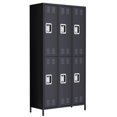 thumbnail image 5 of Accreate 72" Tall Metal Lockers for Employees with 12 Hooks and 9 Shelves, 6 Doors Office Storage Cabinet for Home, School, Gym, Office, Black, 5 of 9