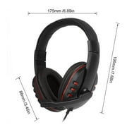 Leather USB Wired Stereo Micphone Headphone Mic Headset for Sony PS3 PS4 PC Game