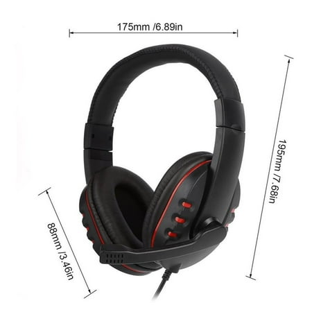 Leather USB Wired Stereo Micphone Headphone Mic Headset for Sony PS3 PS4 PC Game