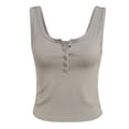 thumbnail image 4 of HJYCHN Womens Tank Tops Women's Spring Sleeveless Vest with Snap Button Detail Ribbed Texture Slim Fit Summer Tops for Women Grey M, 4 of 5