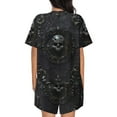 thumbnail image 6 of Susaid Ornate Dark Skull Book Print Women's Pajama Set, Button-Up Sleepwear with Elastic Waist Shorts, Perfect for Lounging, Yoga, Beach, and Casual Wear-3X-Large, 6 of 7